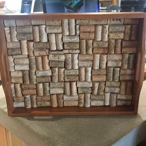 Medium wood and cork tray